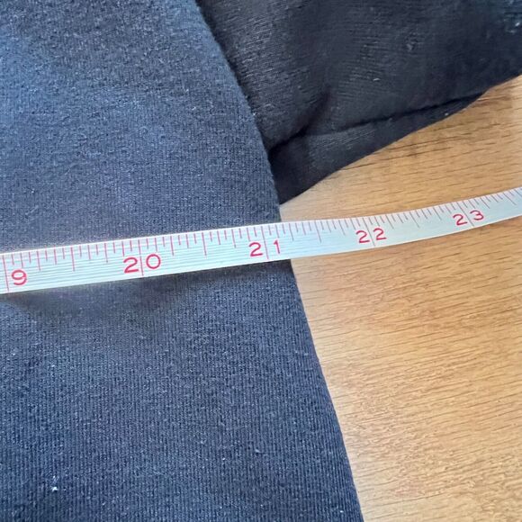 Susan Graver Weekend Dress Size L Black French Terry Short Sleeve Split Neck - Picture 6 of 7